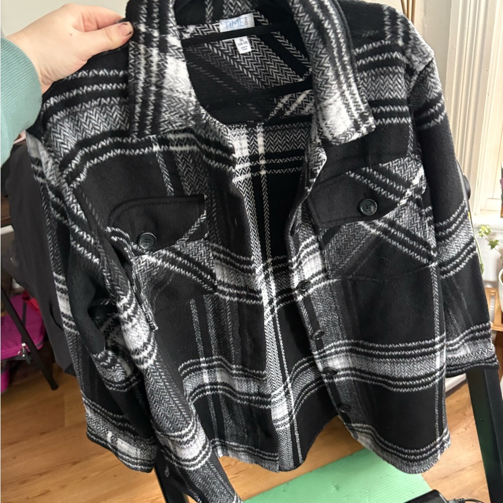 Plaid Black and White Women's Jacket